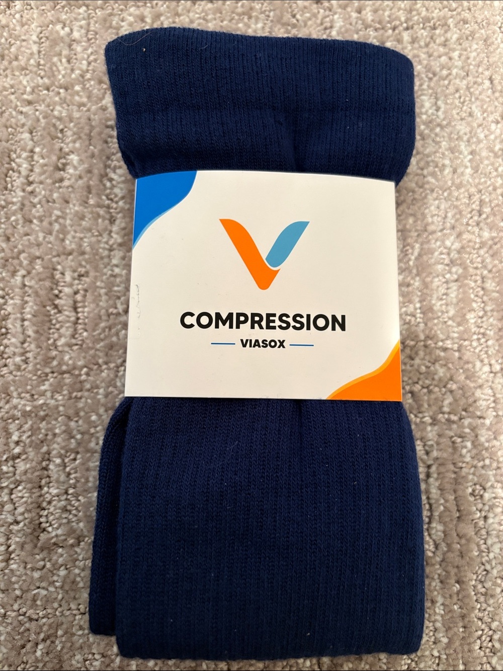 Viasox Navy Compression Dress Socks for Men
